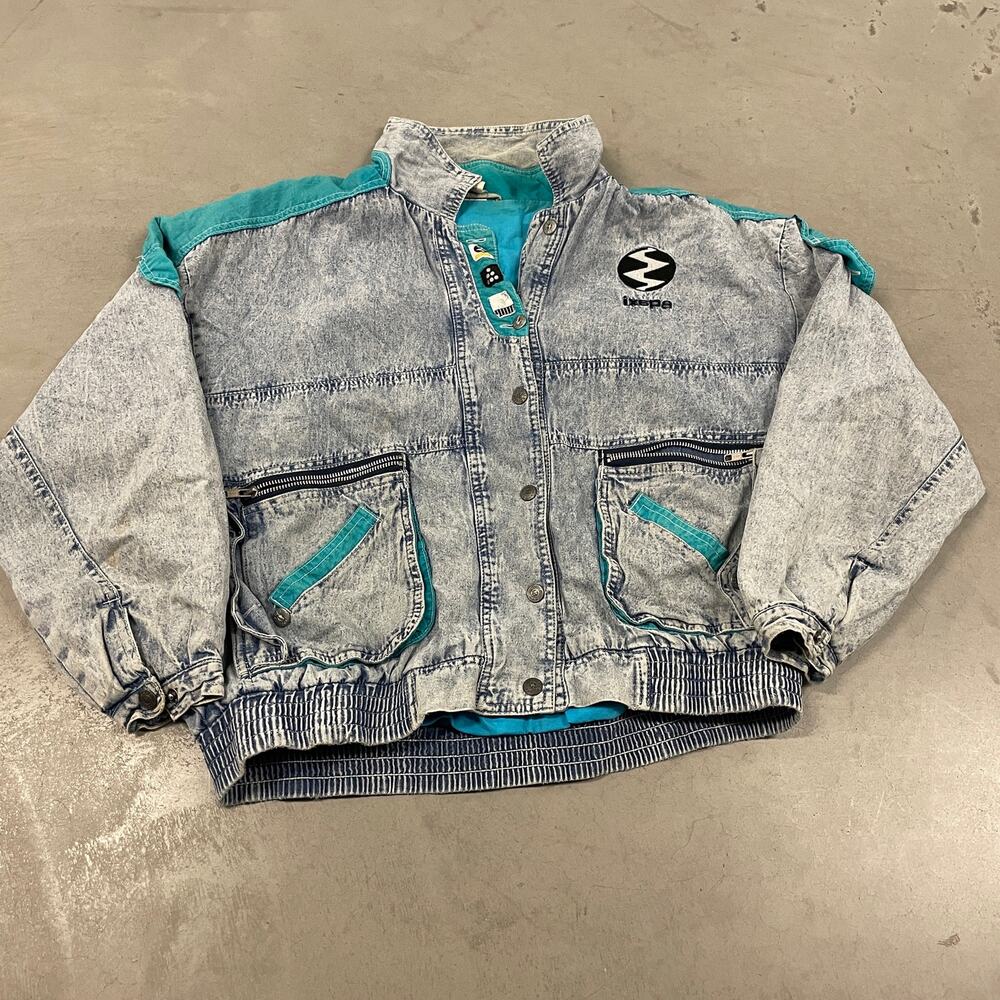 Vintage 90s ixspa denim avant guard cargo jacket